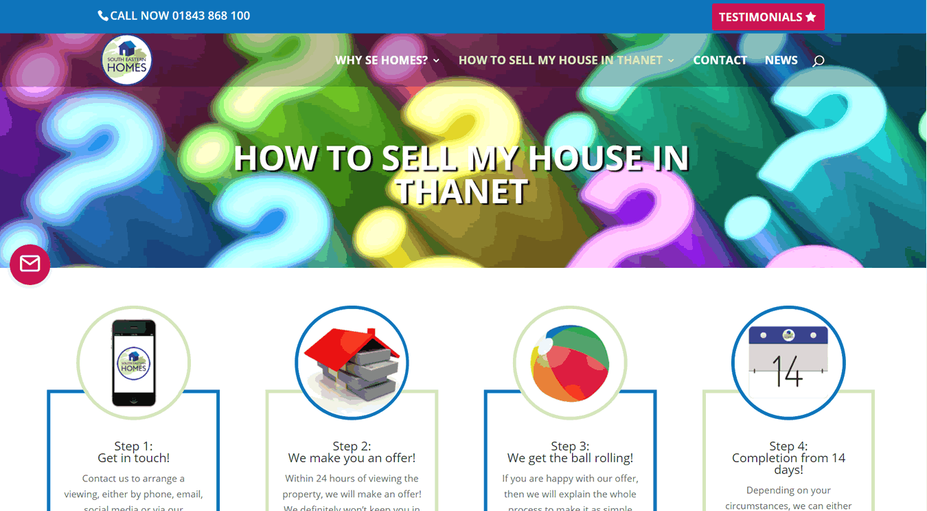 Bold, colourful website